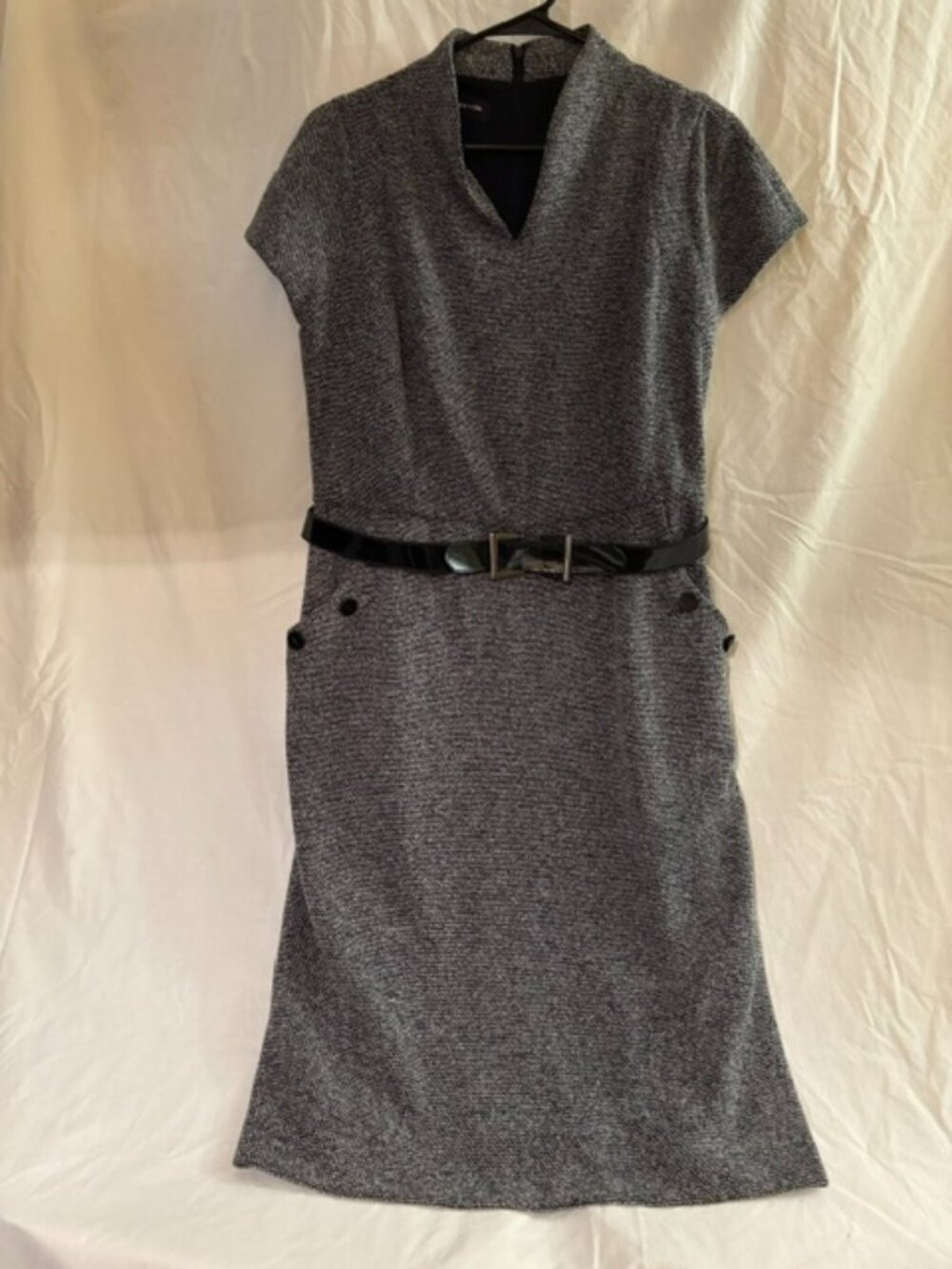 Jones New York Dress in a classic black and grey textured fabric.
